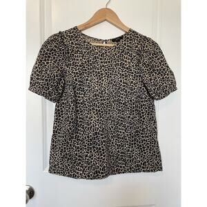 J. Crew Leopard Print Puff Sleeve Top Women’s Size Small | Animal Print Blouse